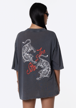 Tiger Oversized Tee - Charcoal