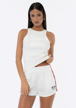Sadie Boxer Shorts - White Red