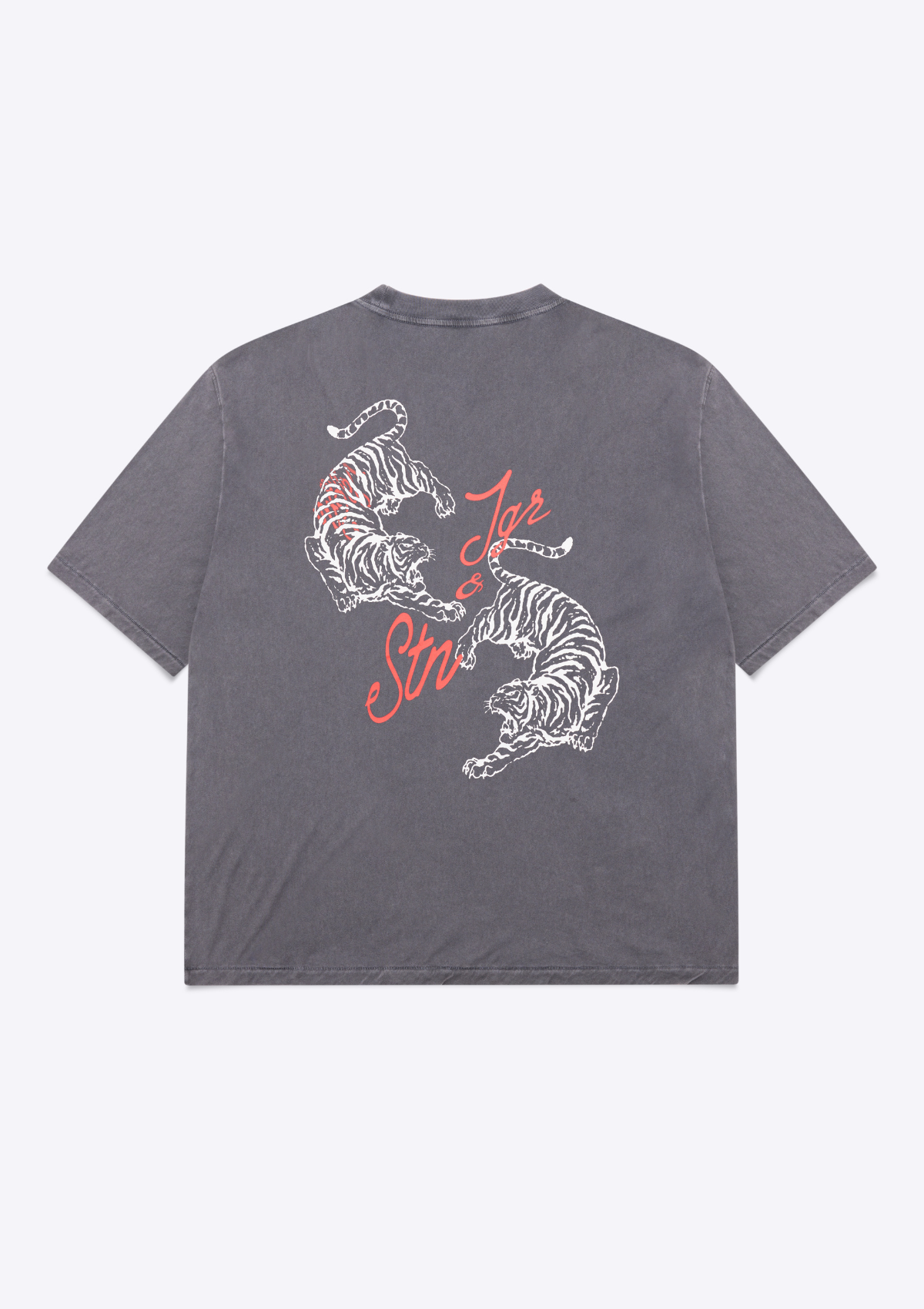 Tiger Oversized Tee - Charcoal