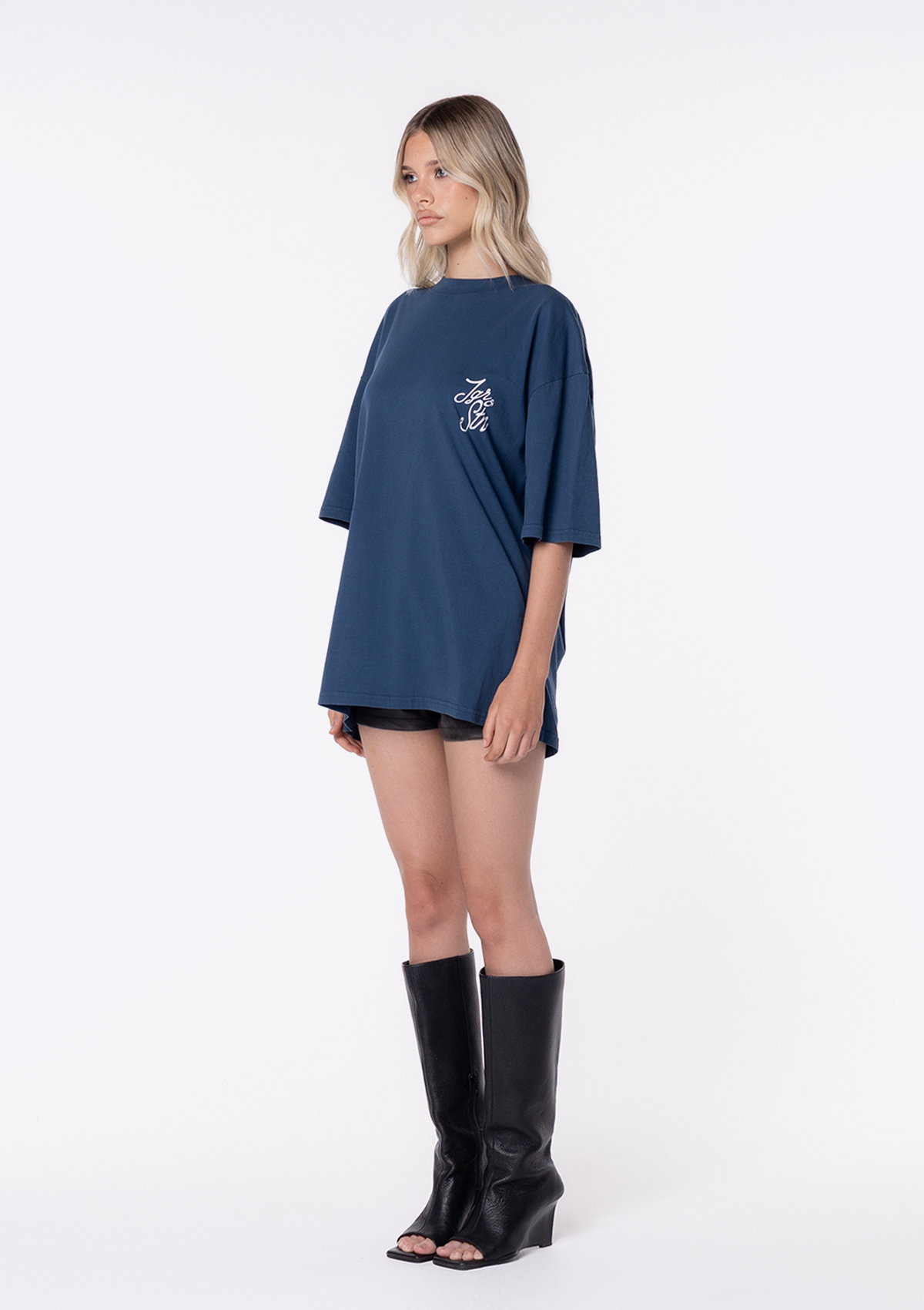 Tiger Oversized Tee - Navy