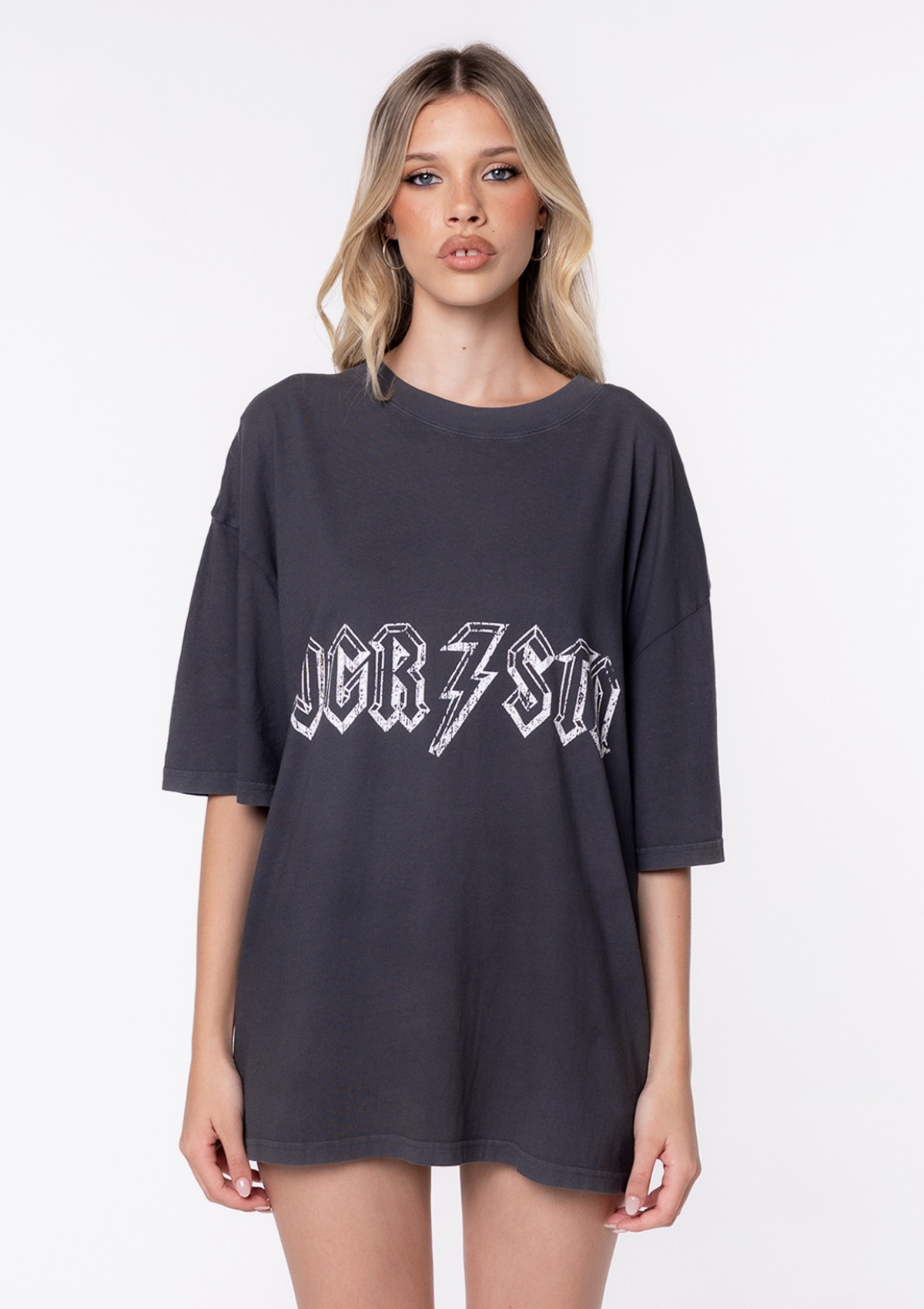 Drummer Oversized Tee - Charcoal