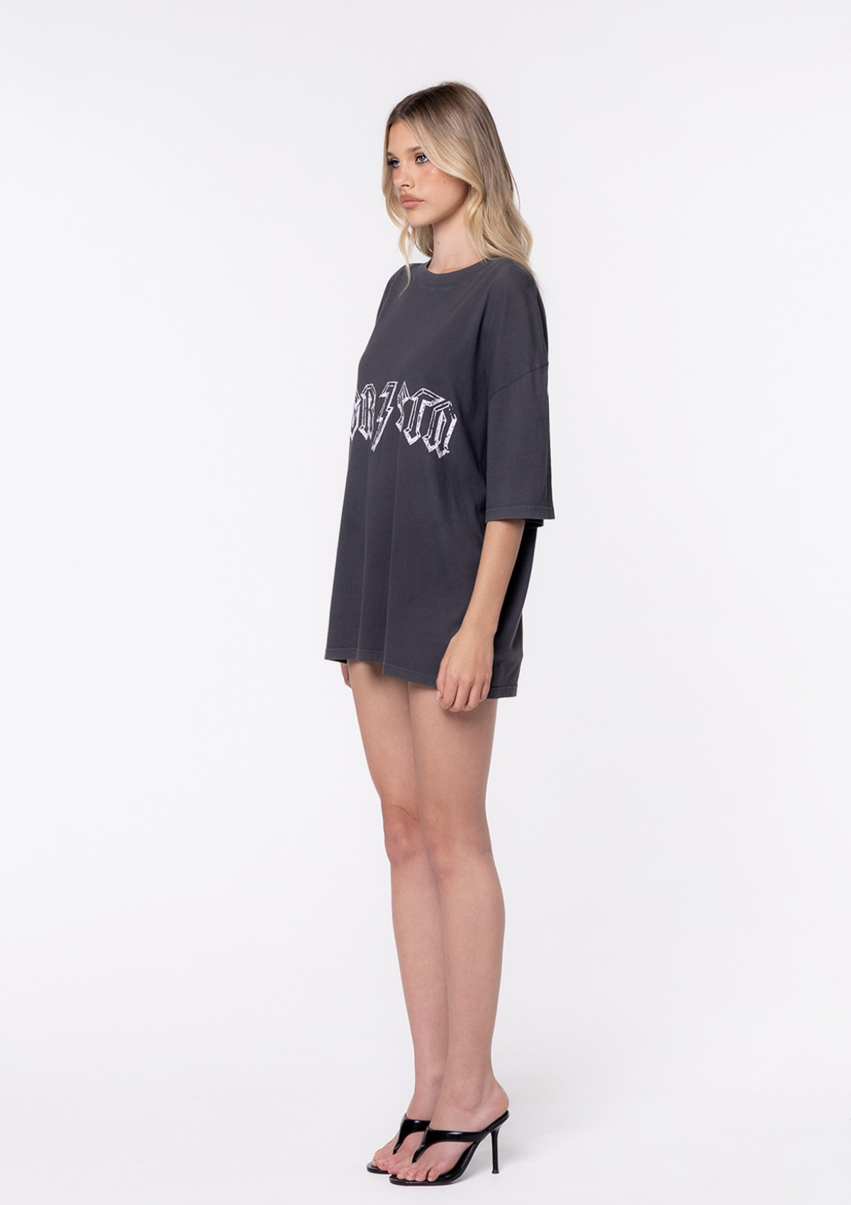 Drummer Oversized Tee - Charcoal