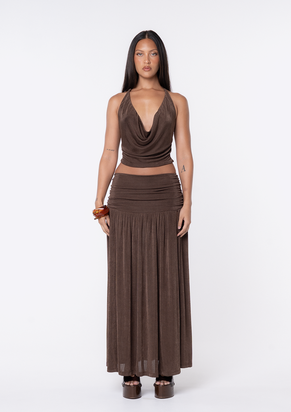 Maria Maxi Skirt - Chocolate