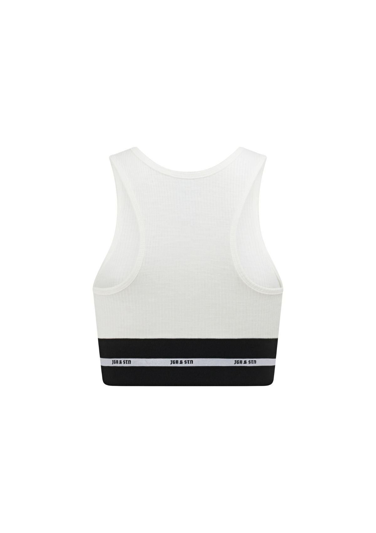 Erin Crop Tank White and Black Womens Basic Logo Branded Tank Active Lifestyle Essential Top