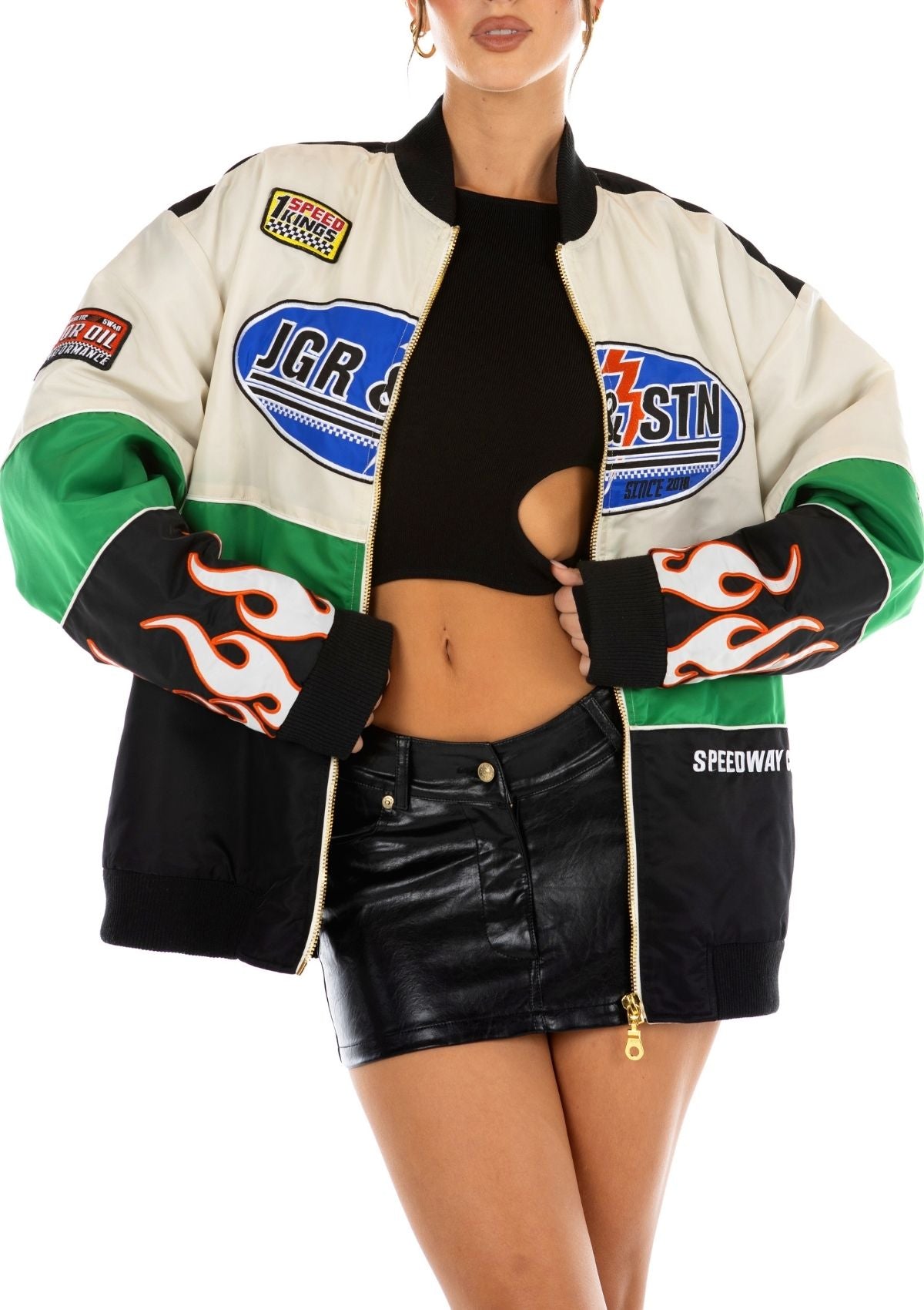 Axel Moto Jacket Unisex Moto Jacket Multi Colour Nylon Oversized