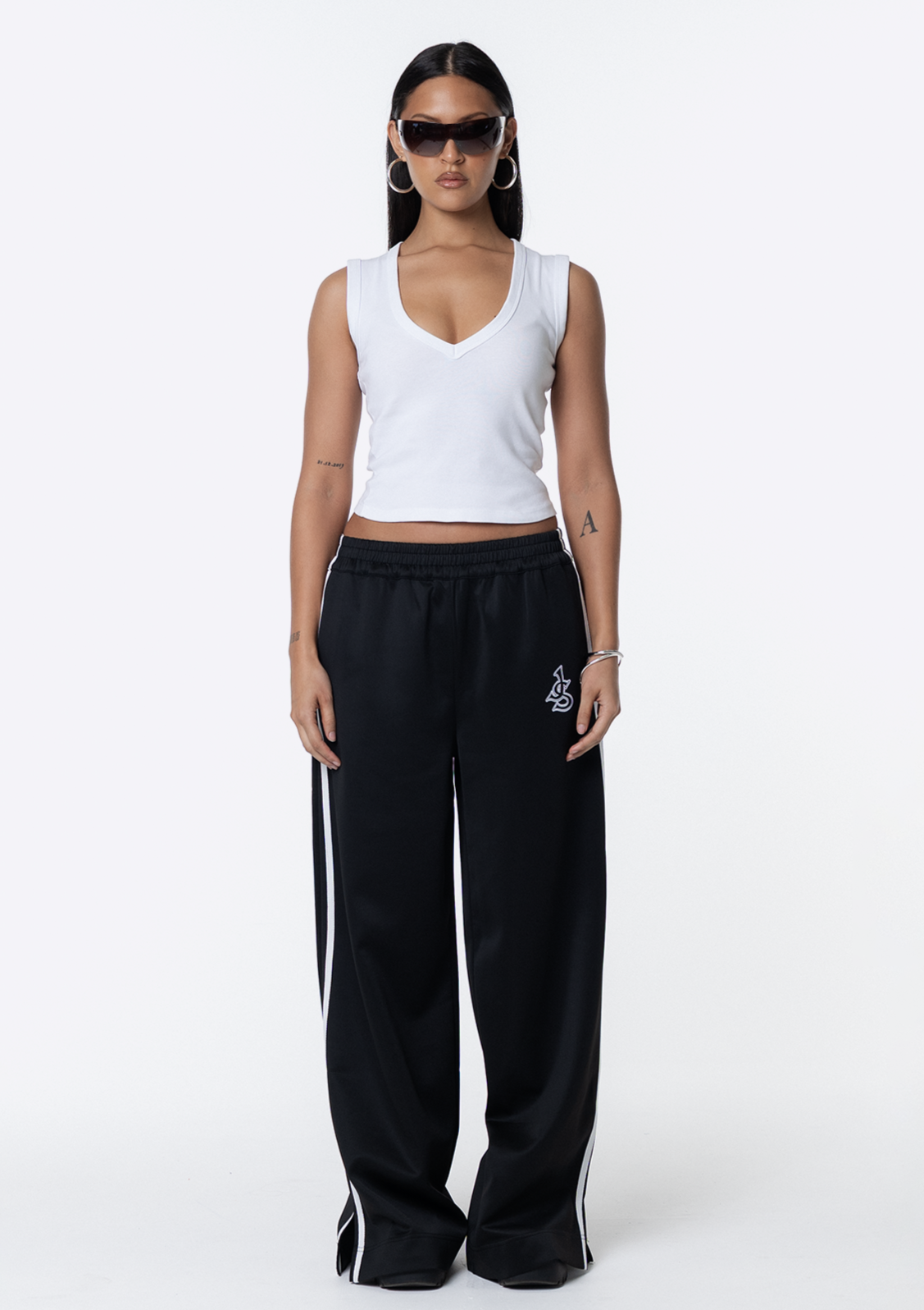 Ebony Wide Leg Track Pant