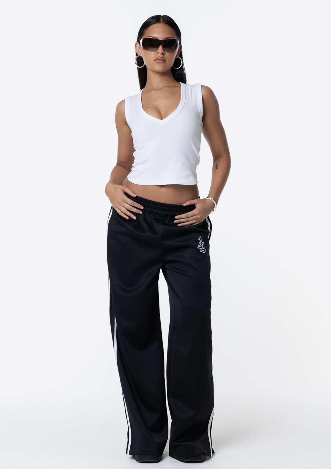 Ebony Wide Leg Track Pant