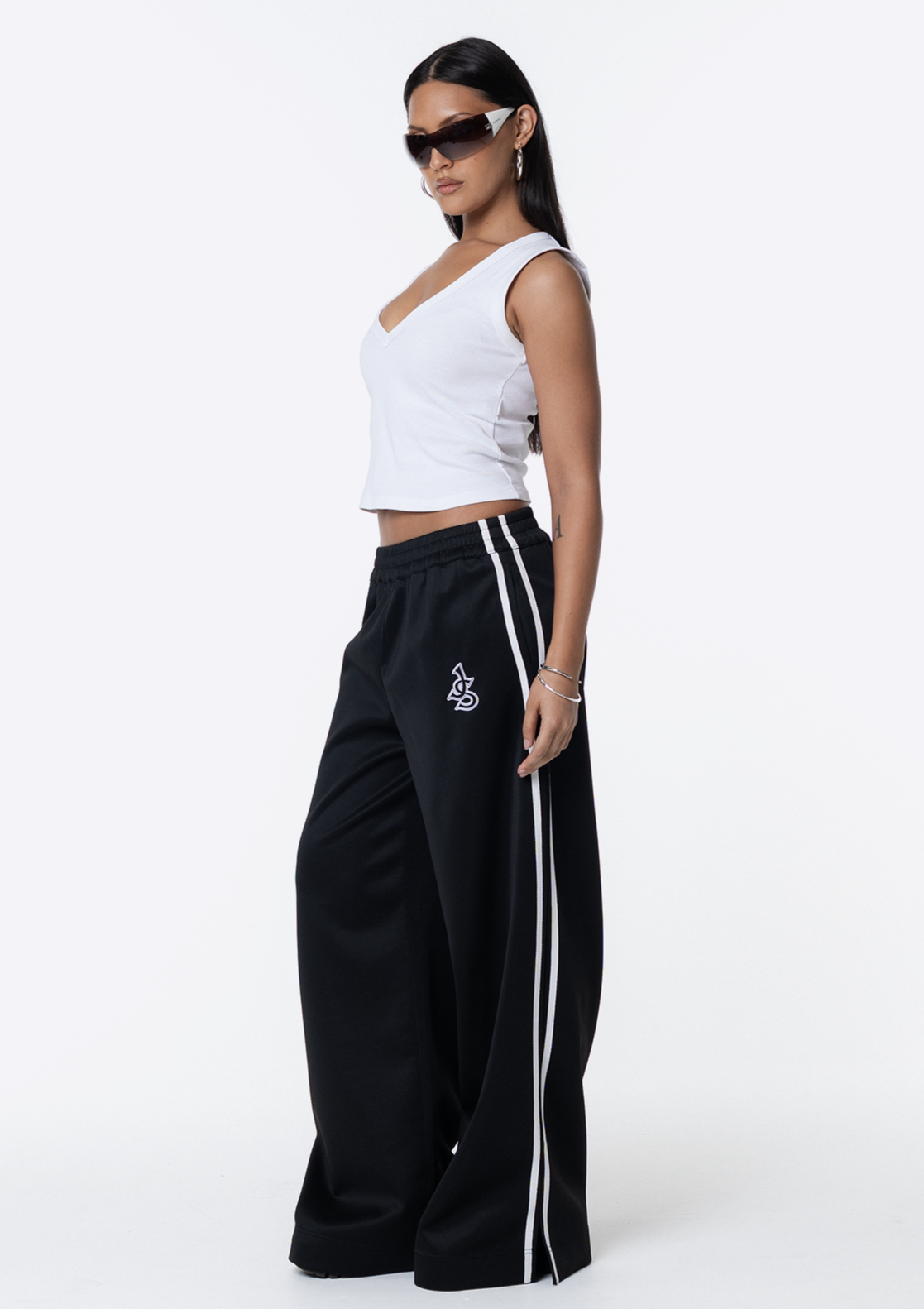Ebony Wide Leg Track Pant