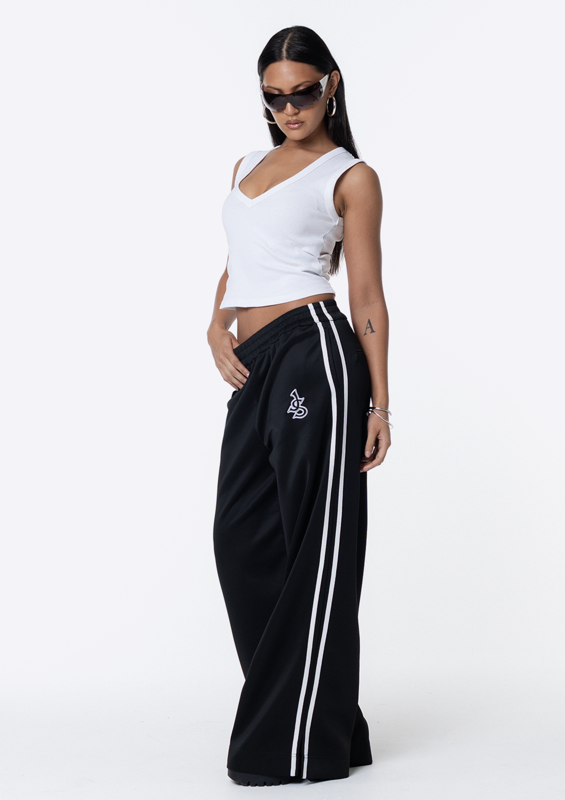 Ebony Wide Leg Track Pant