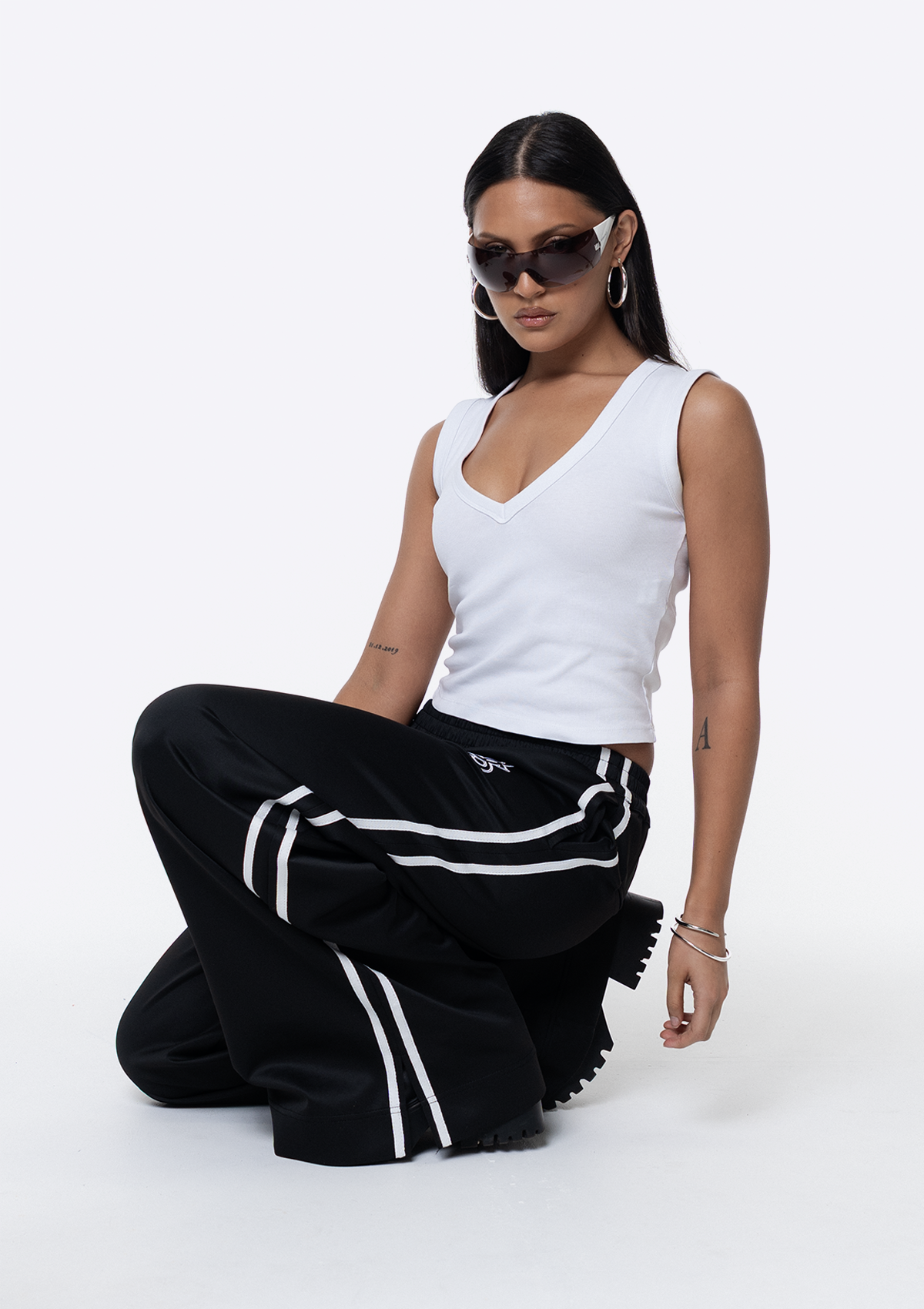 Ebony Wide Leg Track Pant