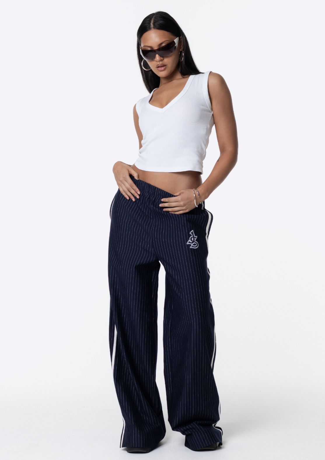 Harper Pinstripe Track Pant