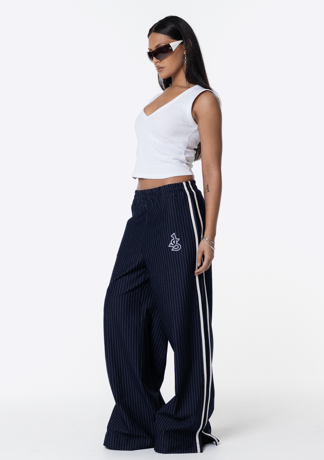 Harper Pinstripe Track Pant