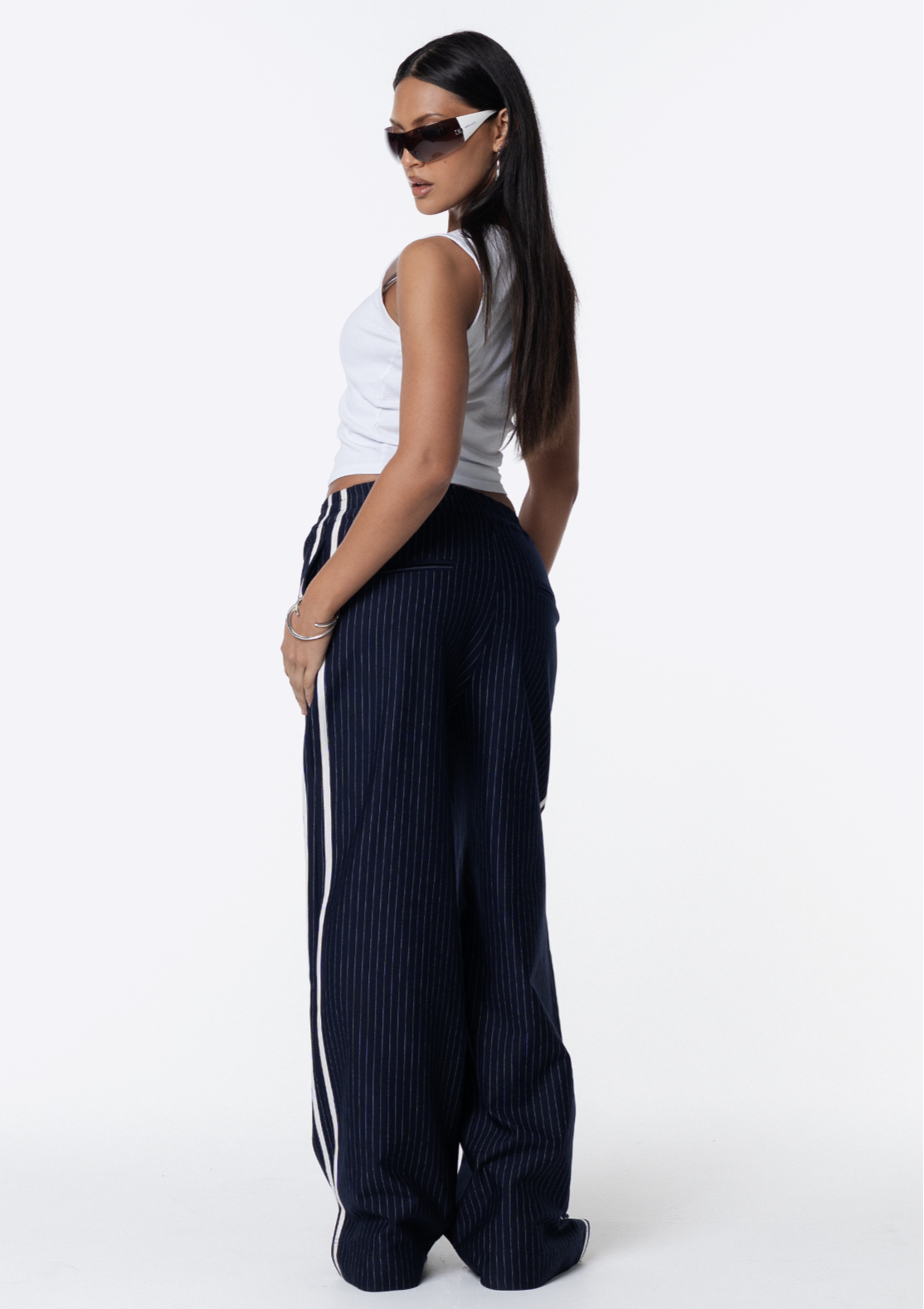 Harper Pinstripe Track Pant