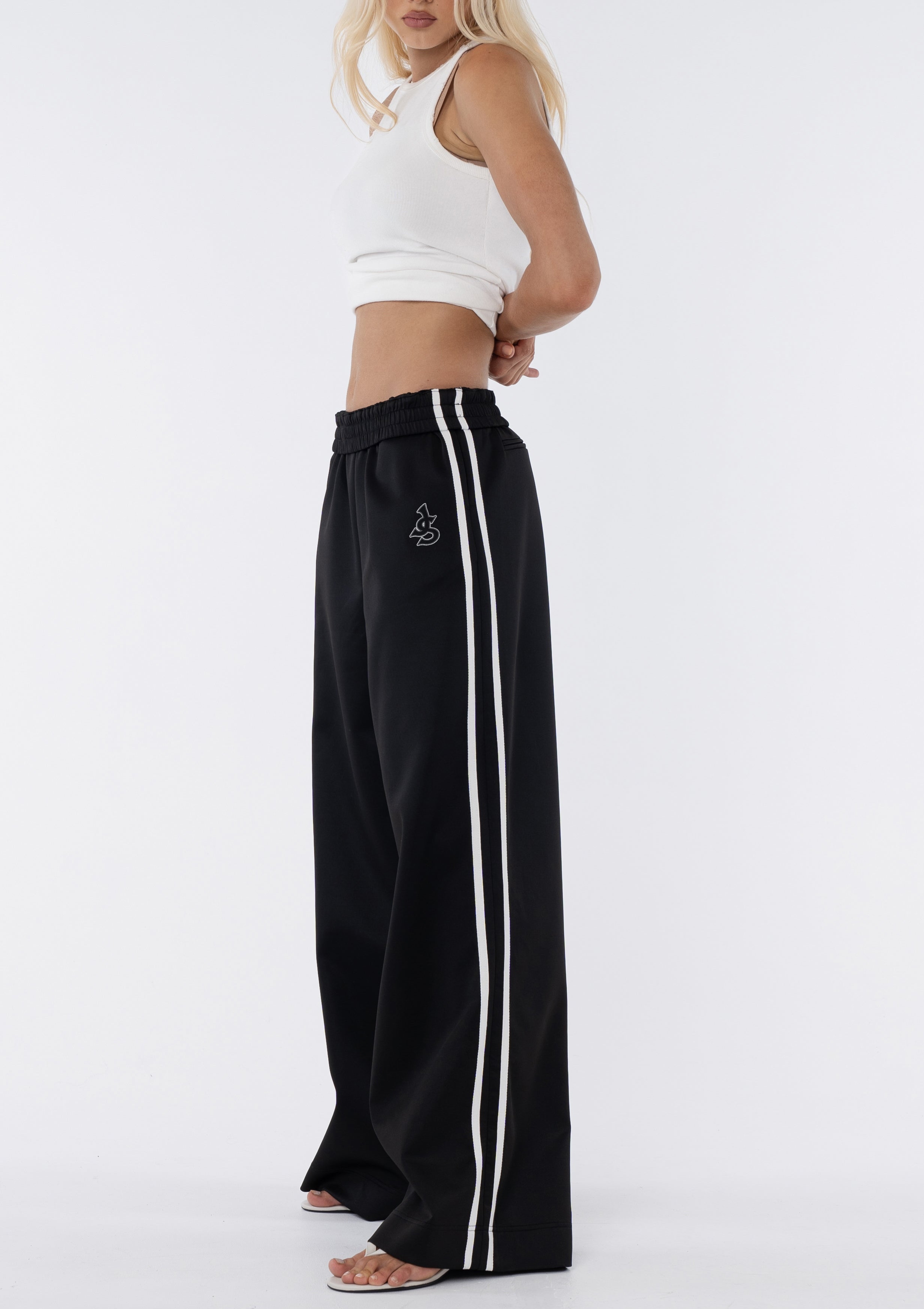 Ebony Wide Leg Track Pant