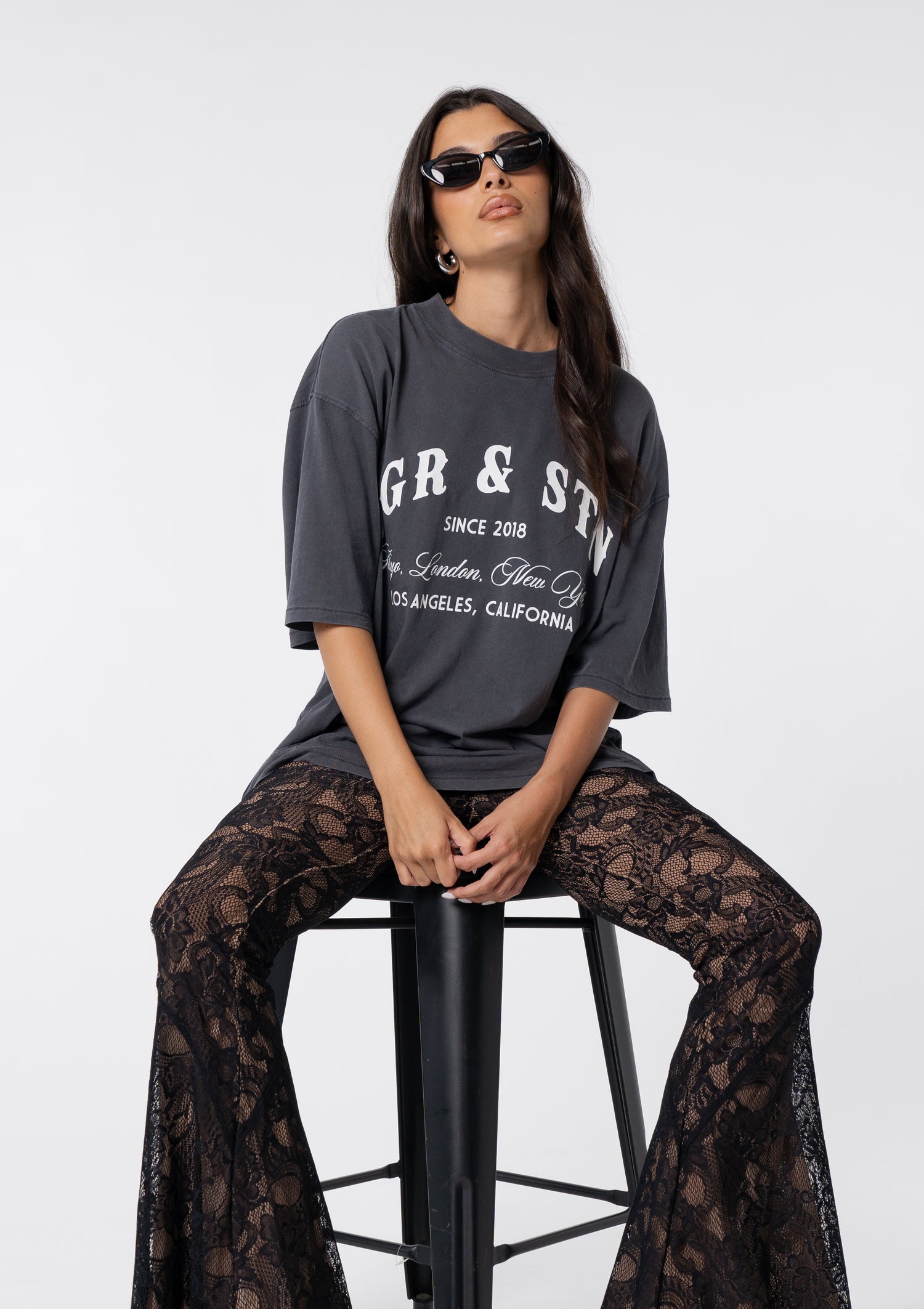 Vintage Oversized Tee - Charcoal