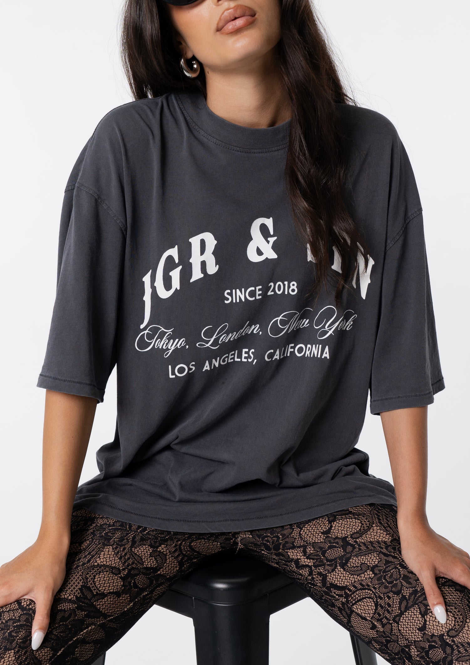 Vintage Oversized Tee - Charcoal