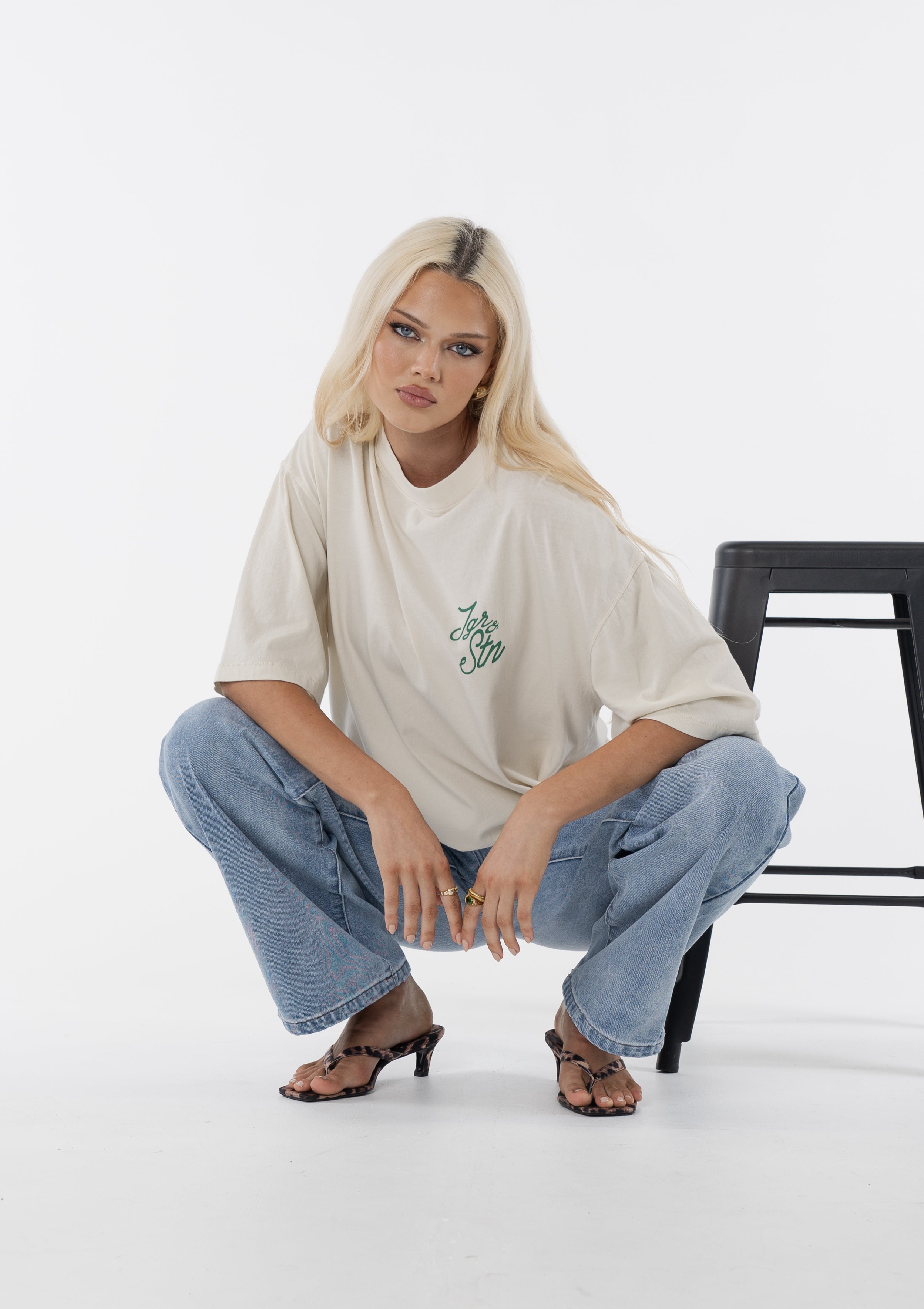 Tiger Oversized Tee - Ecru