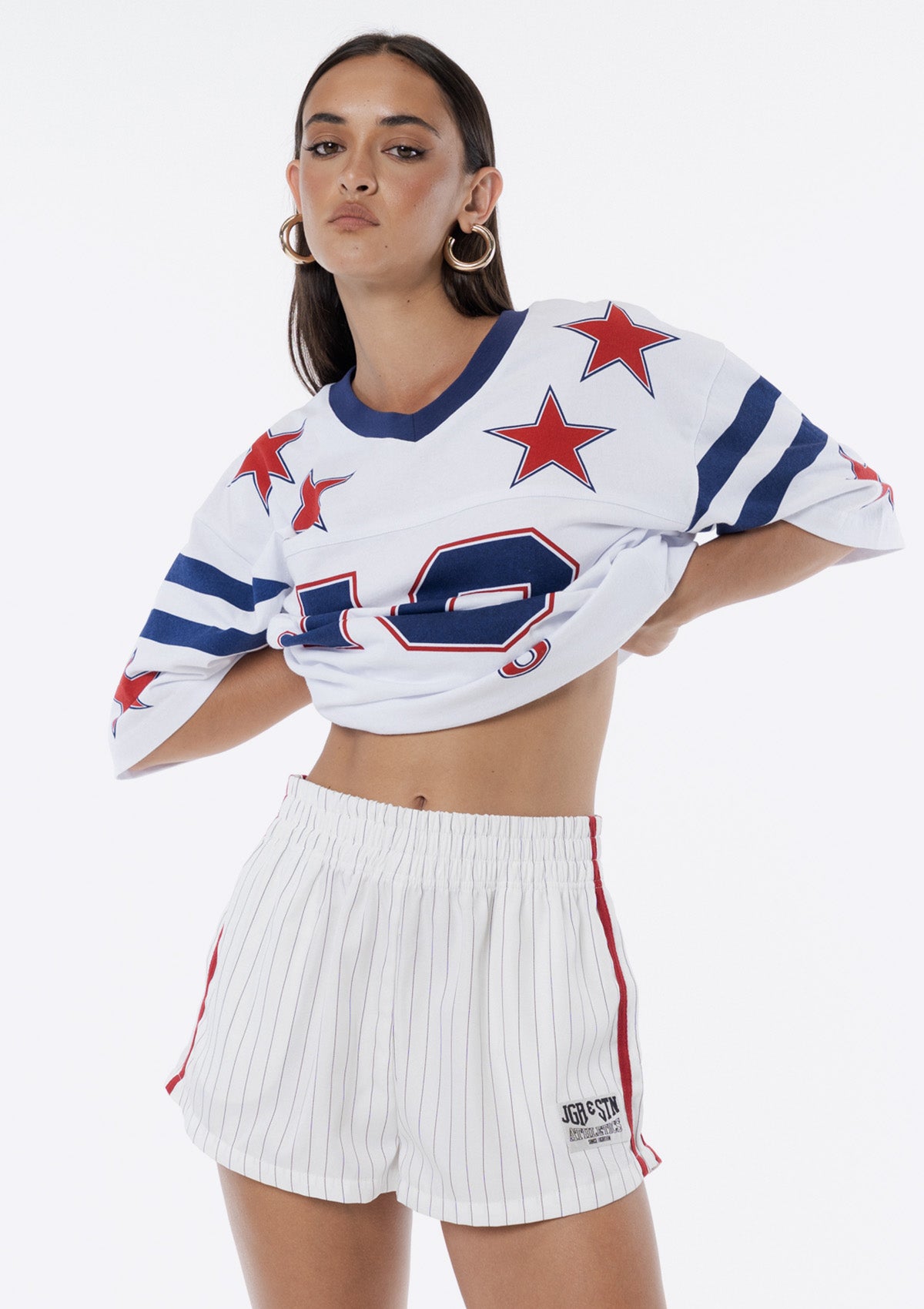 Sadie Boxer Shorts - White/Red