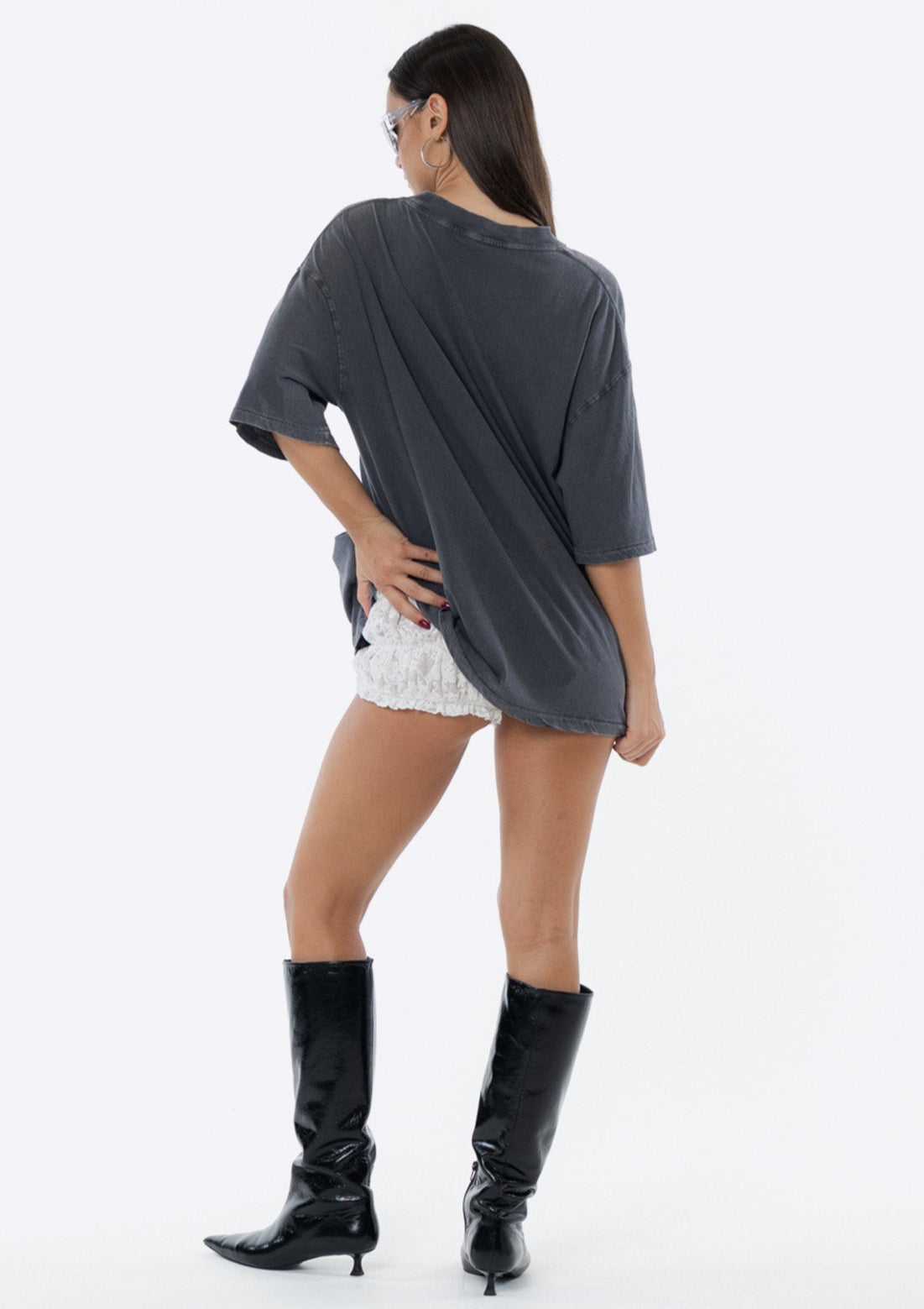 Drummer Oversized Tee - Charcoal