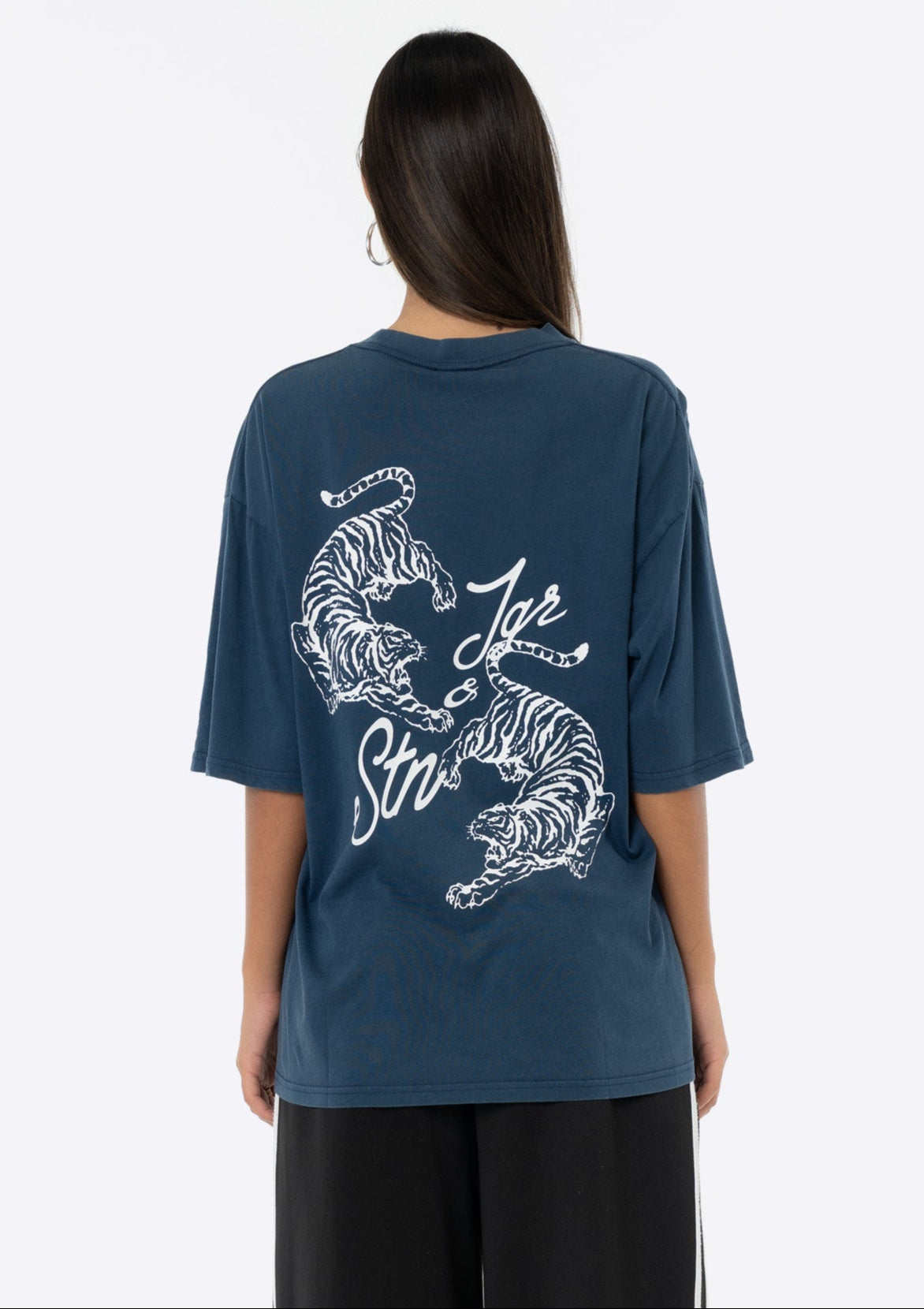 Tiger Oversized Tee - Navy