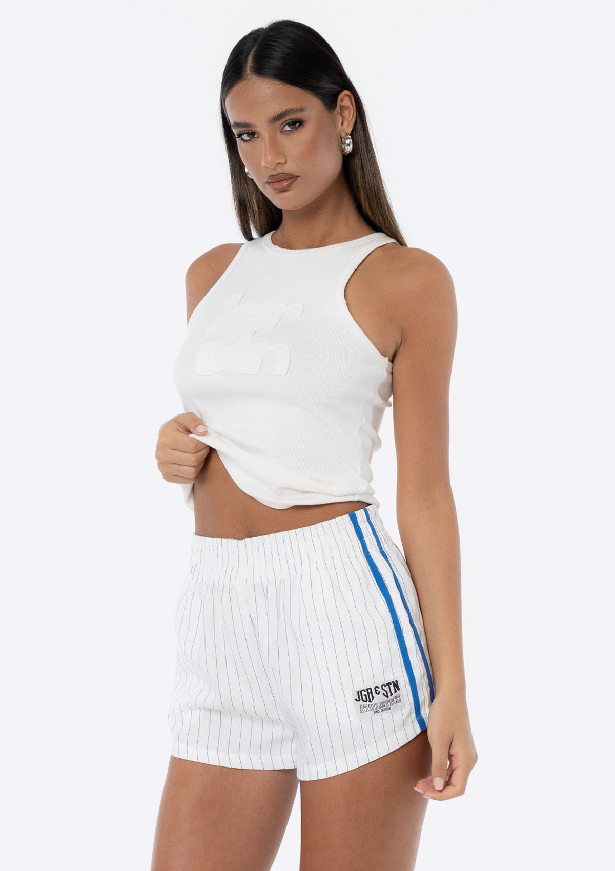 Sadie Boxer Shorts - White Blue
