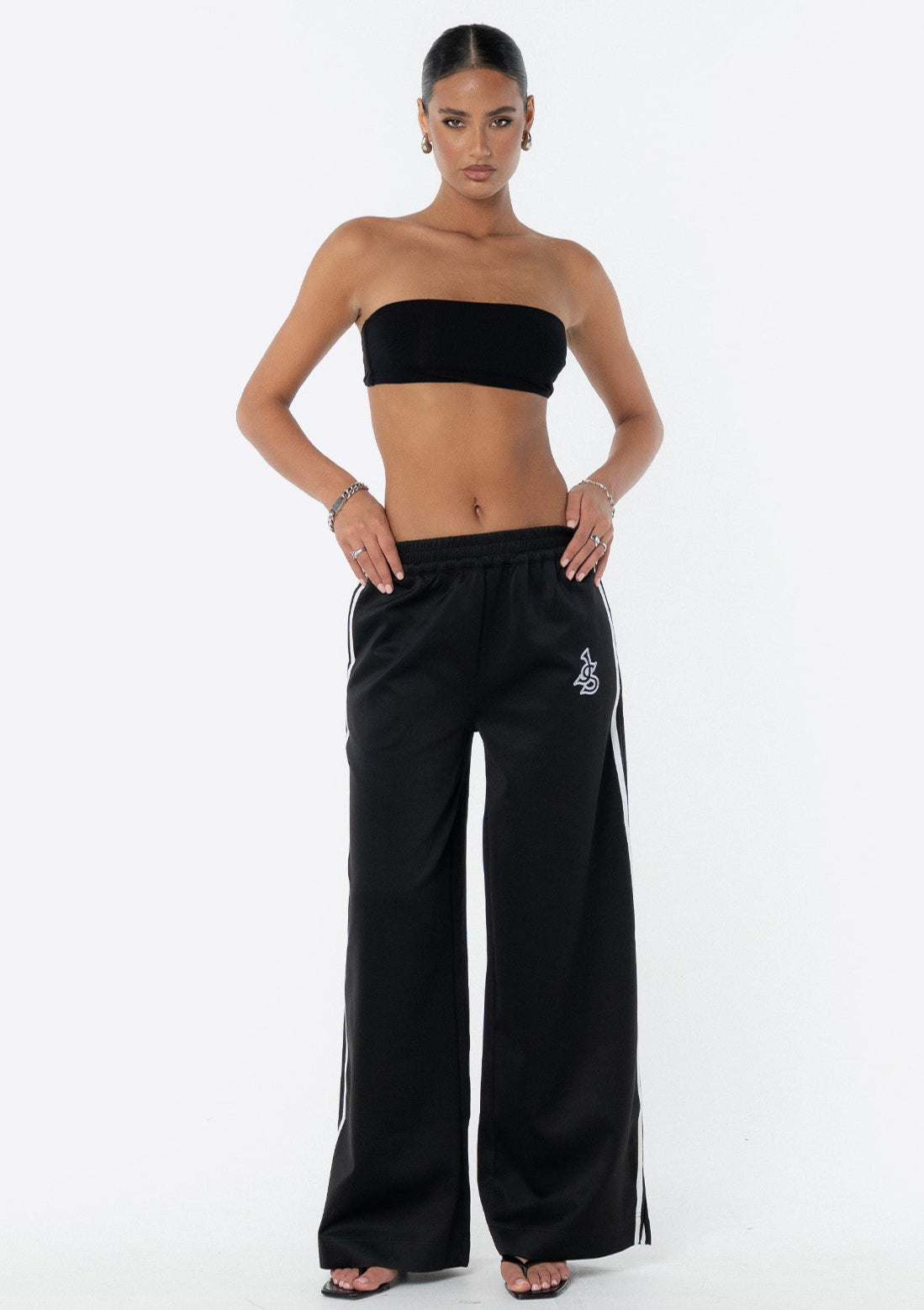 Ebony Wide Leg Track Pant