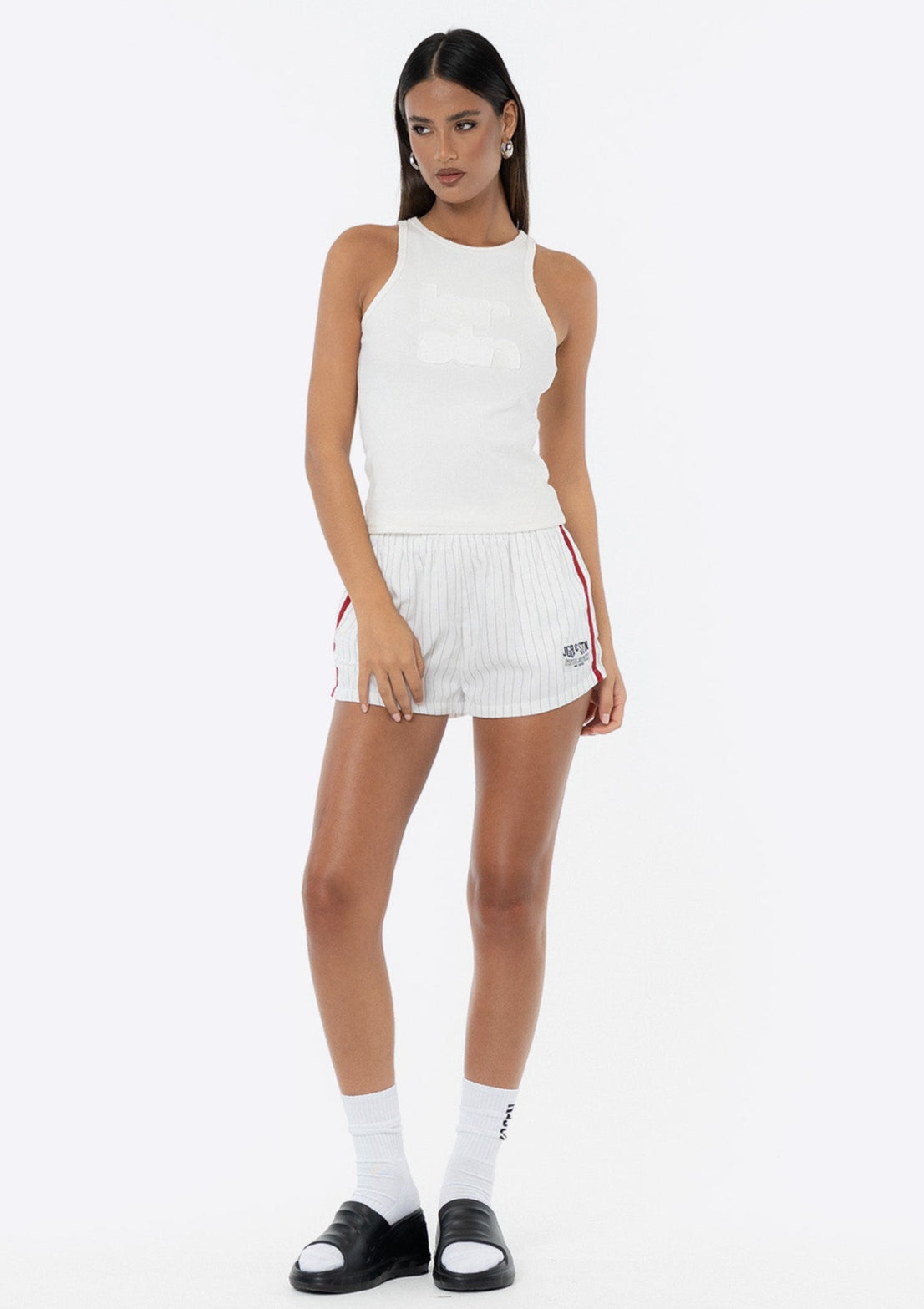 Sadie Boxer Shorts - White/Red