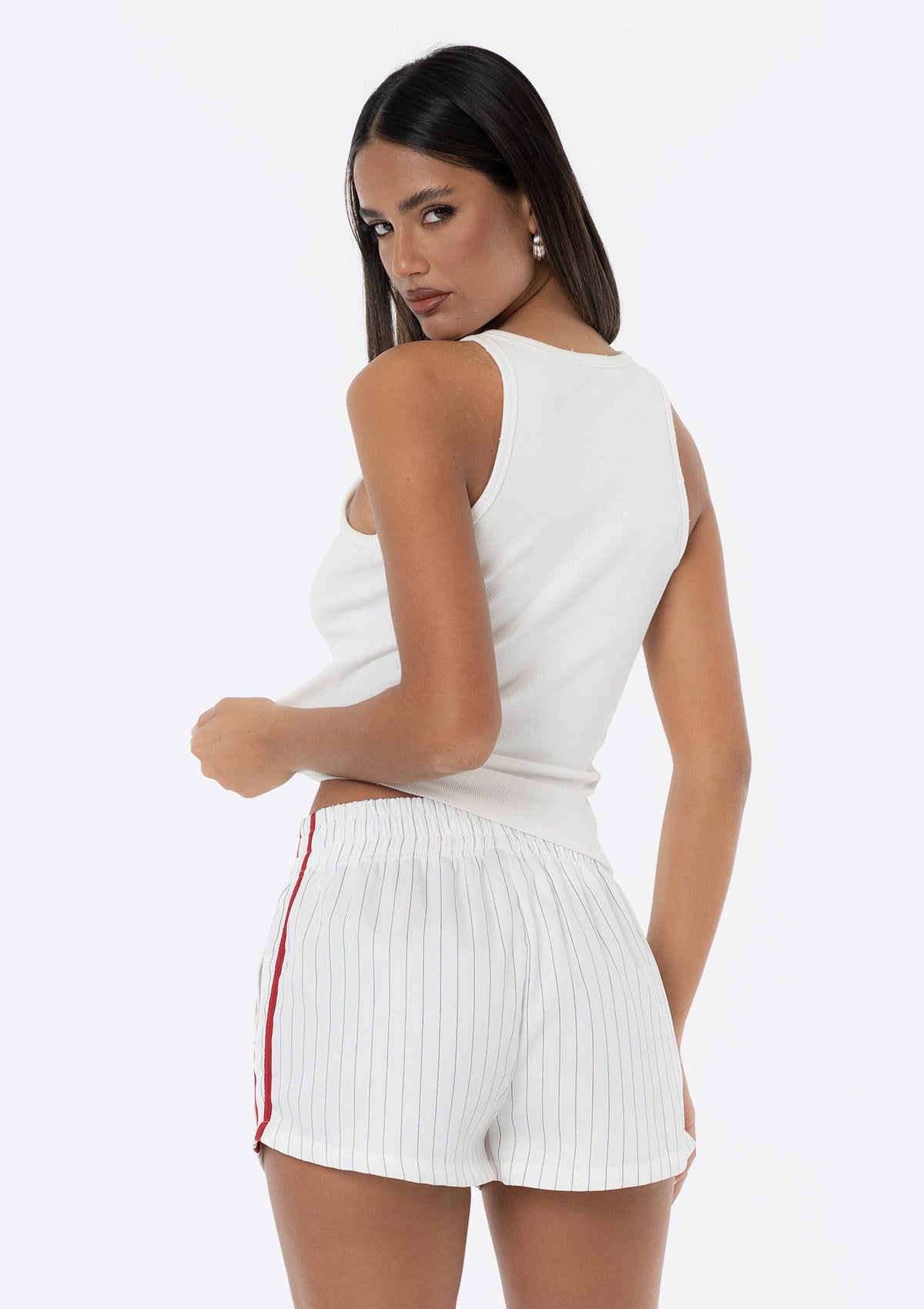 Sadie Boxer Shorts - White/Red