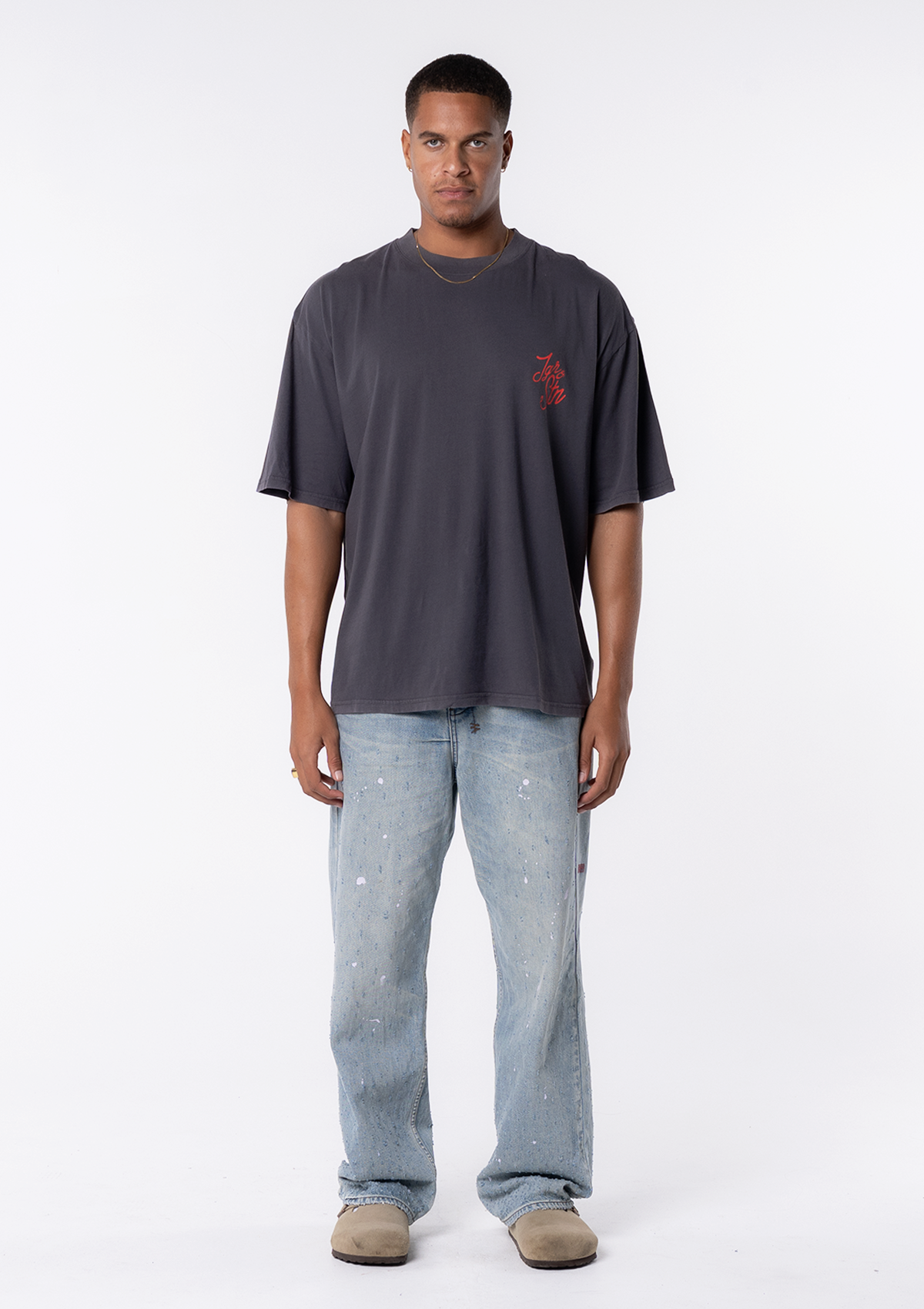 Tiger Oversized Tee - Charcoal