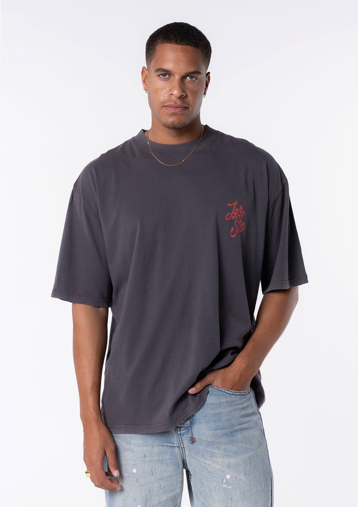 Tiger Oversized Tee - Charcoal
