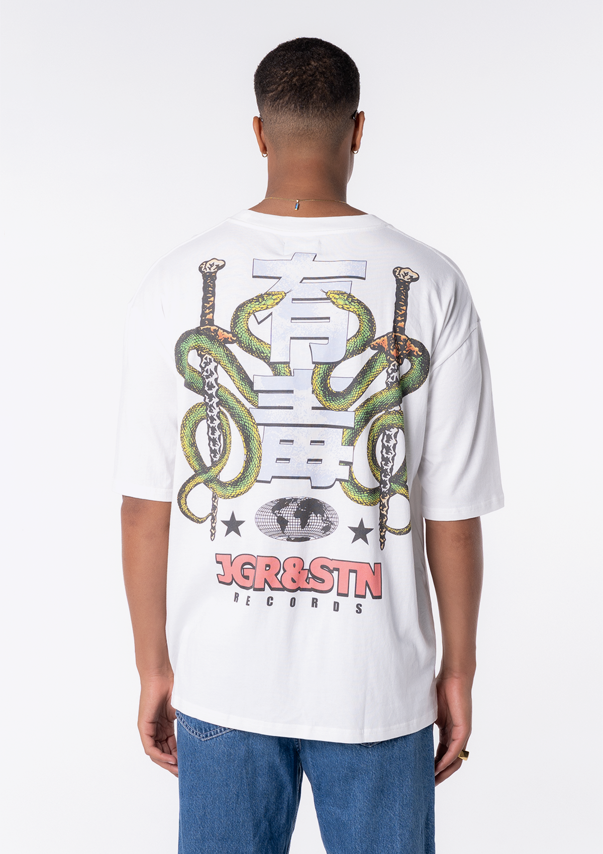 Records Oversized Tee - White