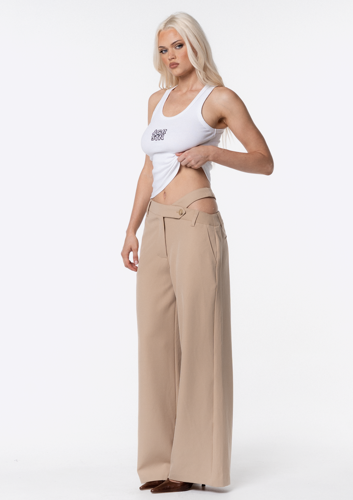 Frankie Asym Pants - Beige